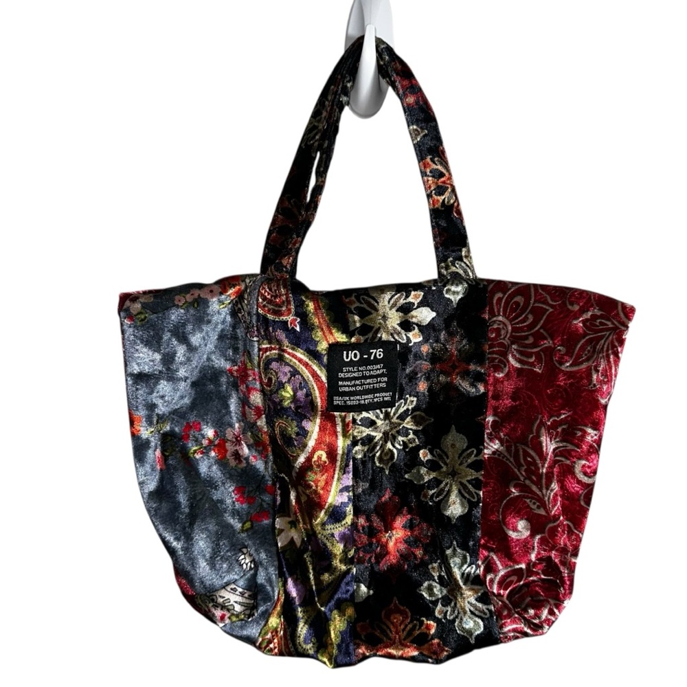 Urban Outfitters Natalie Velvet Patchwork Mini Tote Bag NWOT‎